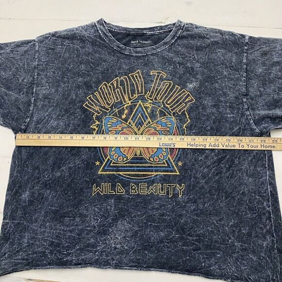 Just 'Cause World Tour Wild Beauty Acid Wash Graphic Band T-Shirt Size Large - Picture 7 of 13